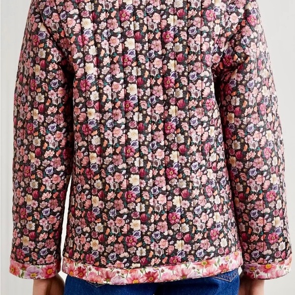 Sea New York Leslie Quilted Floral Cotton Jacket Pink Black Size Small - Picture 4 of 16